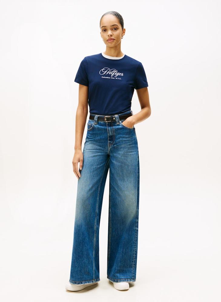 تومي هيلفيغر تيشيرت بياقة دائرية مزين برسمة - Image 4